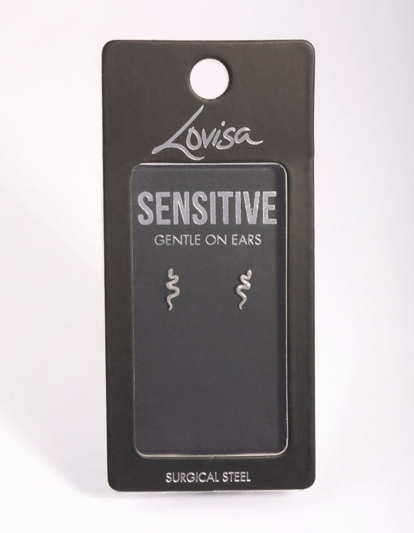 Surgical Steel Snake Stud Earrings