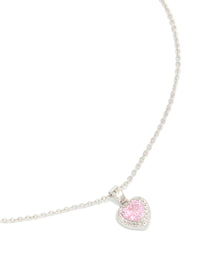 Silver Diamante Heart Necklace - link has visual effect only