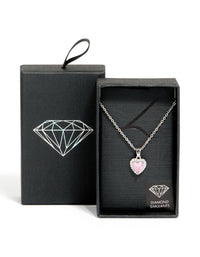 Silver Diamante Heart Necklace - link has visual effect only