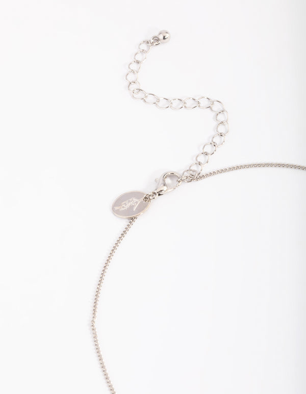 Silver Cubic Zirconia Heart Necklace