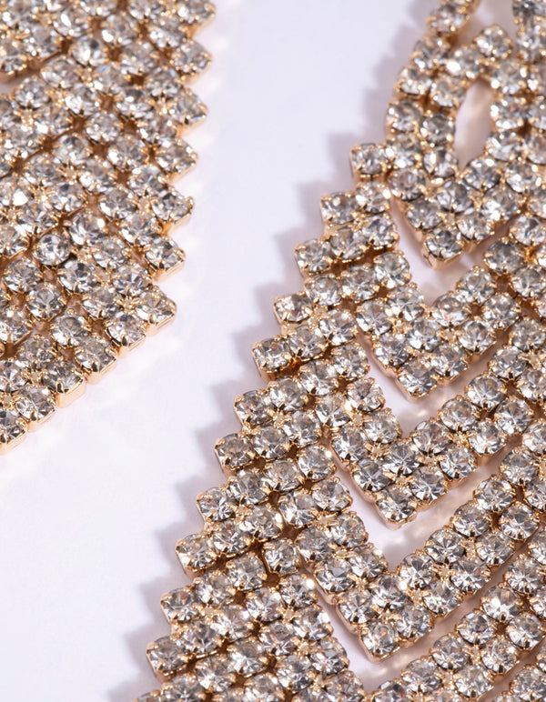 Triangular Diamante Earrings