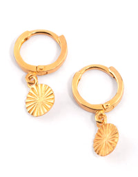 Gold Plated Sterling Silver Etched Huggie Hoop Earrings - link has visual effect only