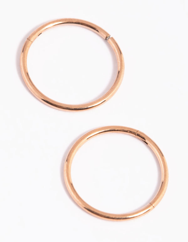 Rose Gold Plated Surgical Steel Sleeper Hoop Earrings