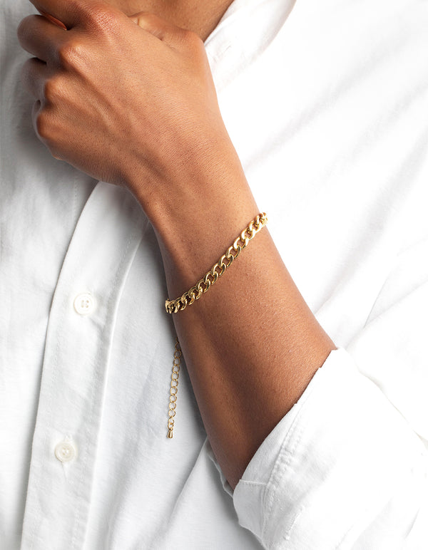 Gold Plated Surgical Steel Curb Chain Bracelet