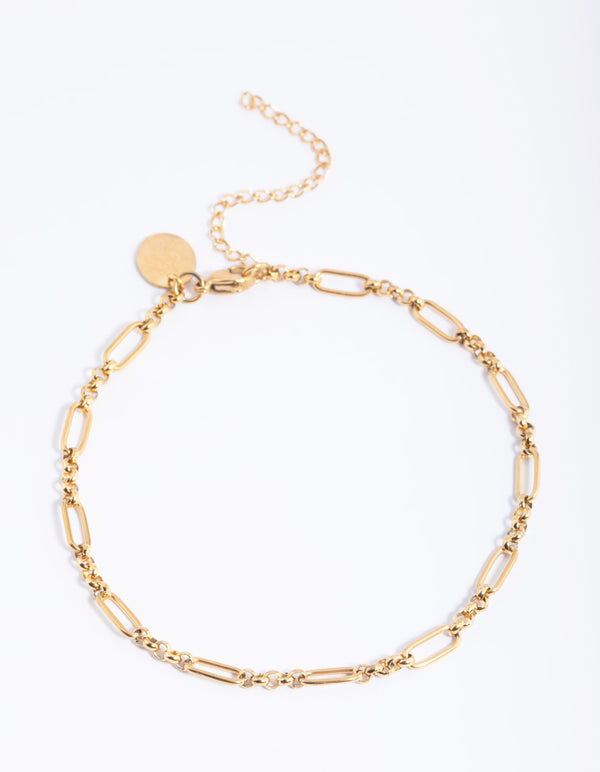 Gold Plated Surgical Steel Oval Link Anklet
