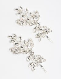 Silver Navette Diamante Hair Slide Pack - link has visual effect only