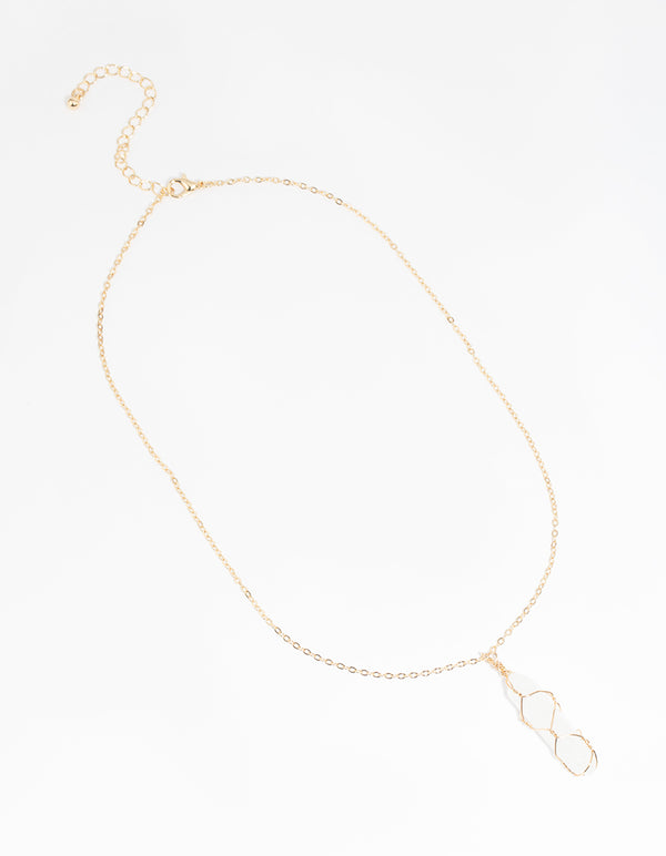 Gold Moonstone Shard Necklace