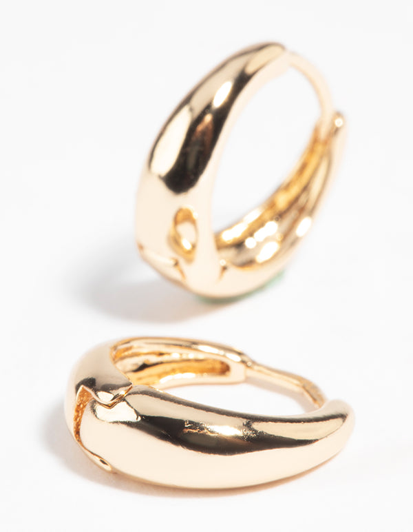 Gold Huggie Hoop Earrings