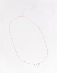 Silver Open Heart Necklace - link has visual effect only
