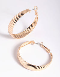 Gold Textured Hoop Earrings - link has visual effect only