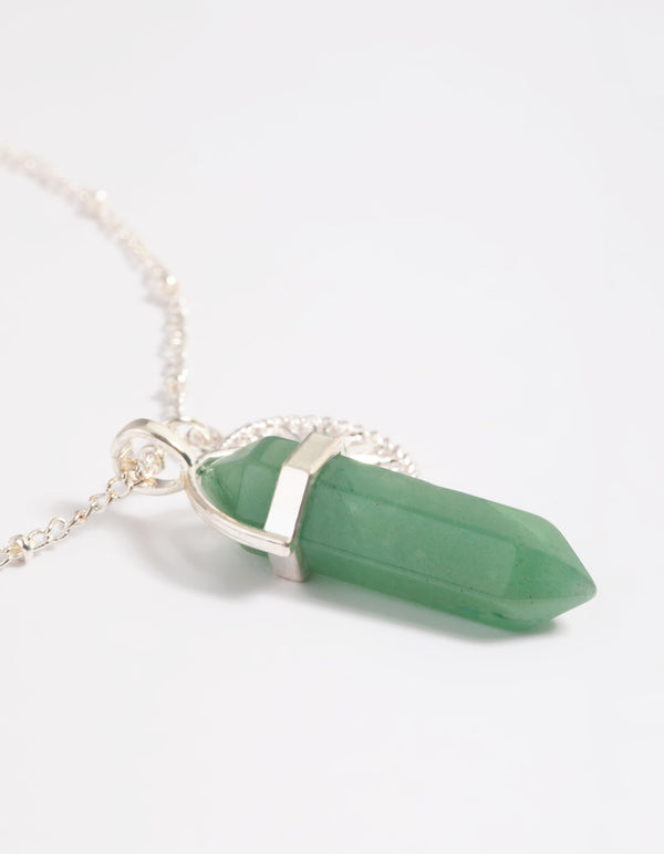 Green Fluorite Shard Disc Necklace