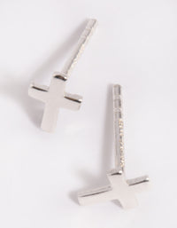 Sterling Silver Cross Stud Earrings - link has visual effect only