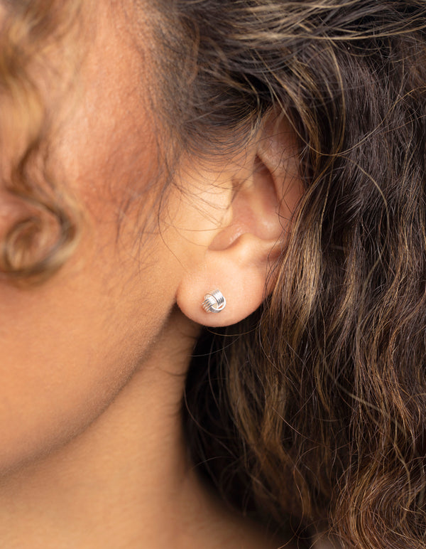 Sterling Silver Knot Stud Earrings