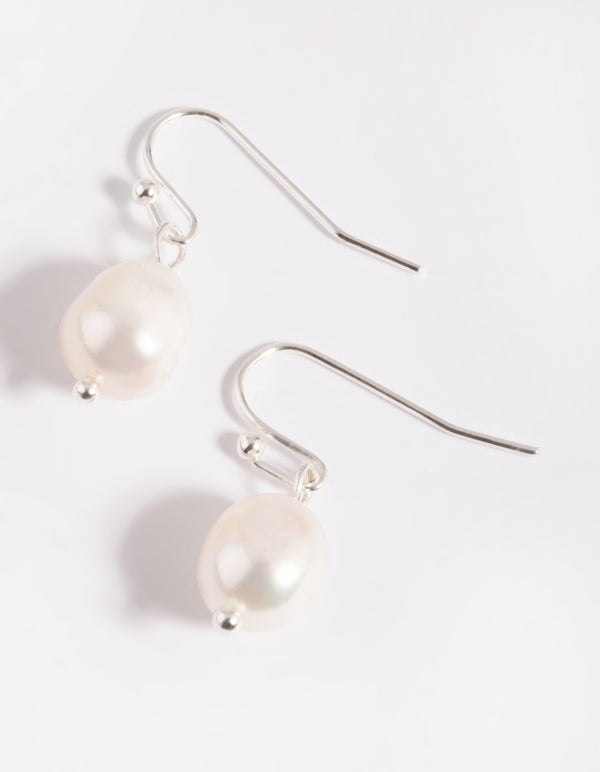 Silver Plated Pearl Drop Earrings