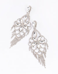 Rhodium Diamante Statement Earrings - link has visual effect only