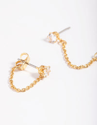 Gold Plated Cubic Zirconia Jacket Earrings - link has visual effect only