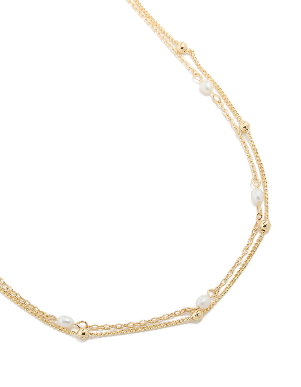 Gold Plated Freshwater Pearl Layered Necklace