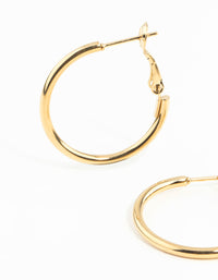 Waterproof Gold Plated Stainless Steel Thin Hoop Earring Pack - link has visual effect only