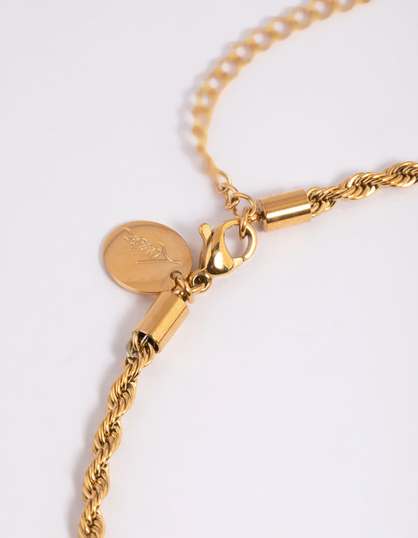 Waterproof Gold Plated Stainless Steel Twisted Chain Necklace