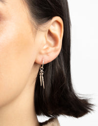 Sterling Silver Leaves Huggie Hoop Earrings - link has visual effect only