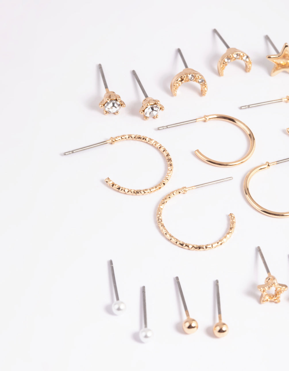 Gold Celestial Heart Stud Earring 12-Pack