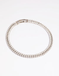 Silver Cubic Zirconia Layered Tennis Bracelet - link has visual effect only