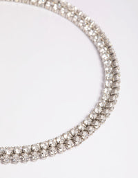 Silver Cubic Zirconia Layered Tennis Bracelet - link has visual effect only