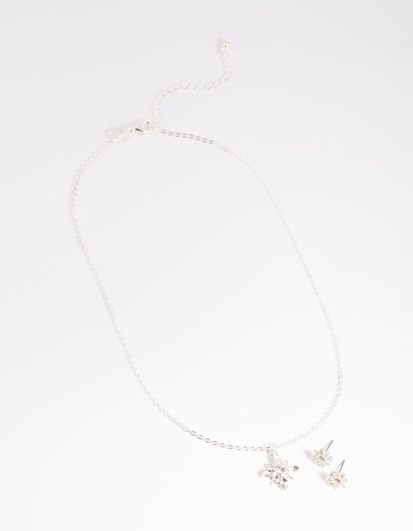 Pretty Flower Necklace & Earrings Set