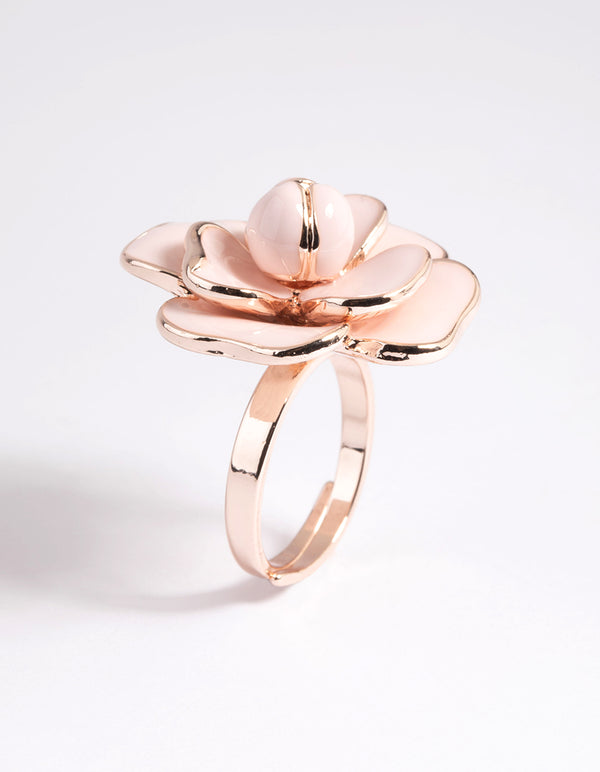 Rose Gold Blush Flower Ring