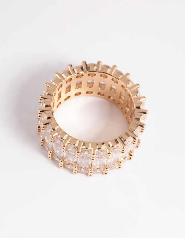 Gold Cubic Zirconia Baguette Ring