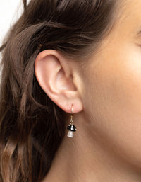 Gold Mini Mushroom Huggie Earrings - link has visual effect only