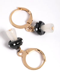 Gold Mini Mushroom Huggie Earrings - link has visual effect only