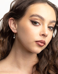 Gold Mini Mushroom Huggie Earrings - link has visual effect only