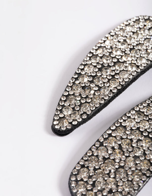 Diamante Teardrop Snap Clip Pack