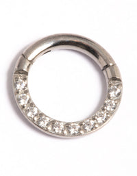 Gold Plated Titanium Cubic Zirconia 6mm Clicker - link has visual effect only