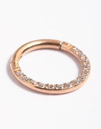 Rose Gold Titanium Cubic Zirconia 8mm Clicker - link has visual effect only