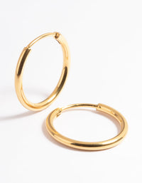Gold Plated Stainless Steel Thin Small Huggie Earrings - link has visual effect only
