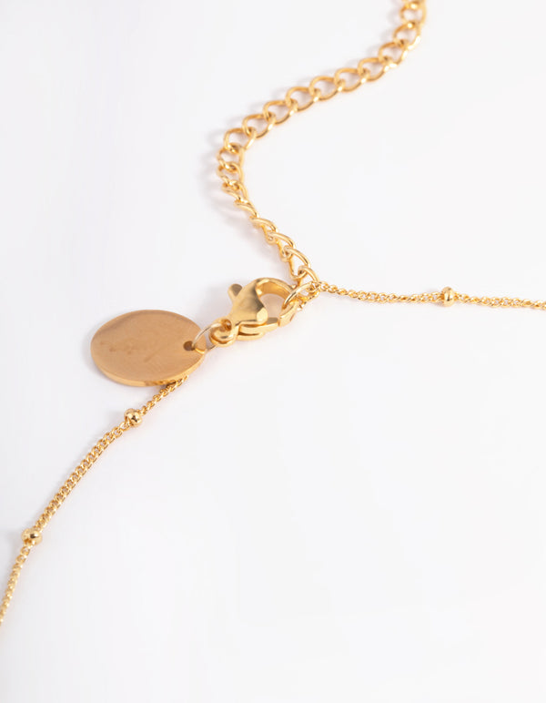 Waterproof Gold Plated Stainless Steel Cubic Zirconia Butterfly Necklace