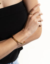 Gold Plated Stainless Steel Statement Round Bangle - link has visual effect only