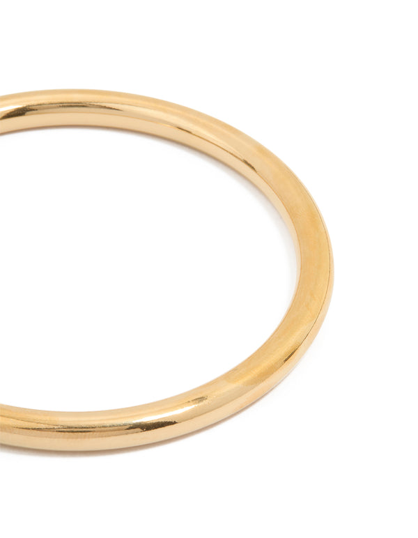 Waterproof Gold Plated Stainless Steel Statement Round Bangle
