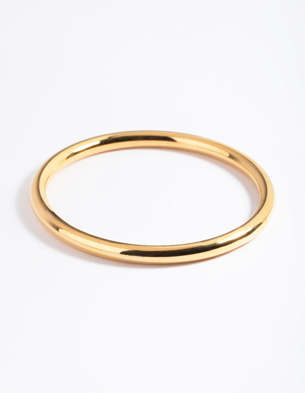 Gold Plated Stainless Steel Statement Round Bangle