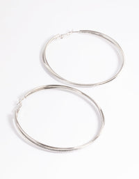Silver Snake Chain Hoop Earrings - link has visual effect only