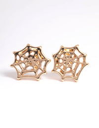Gold Spiderweb Stud Earrings - link has visual effect only