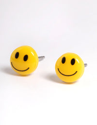 Yellow Smiley Stud Earrings - link has visual effect only