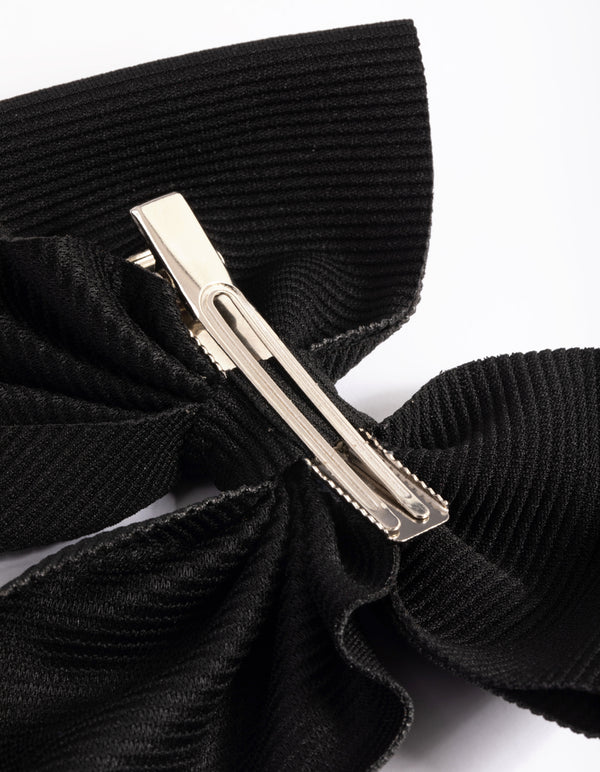 Black Pearl Bow Clip