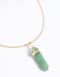 Gold Plated Semi Precious Green Shard Necklace - link has visual effect only