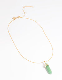 Gold Plated Semi Precious Green Shard Necklace - link has visual effect only