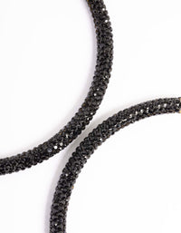 Black Jet 85mm Encrusted Hoop Earrings - link has visual effect only