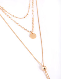 Gold Mixed Metal Disc Pendant Necklace - link has visual effect only