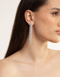 Cubic Zirconia Circle Cupchain Drop Earrings - link has visual effect only